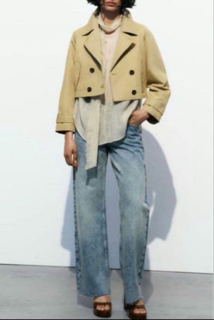 m*.様 【ZARA】ショートトレンチコート ダブルブレストトレンチコート