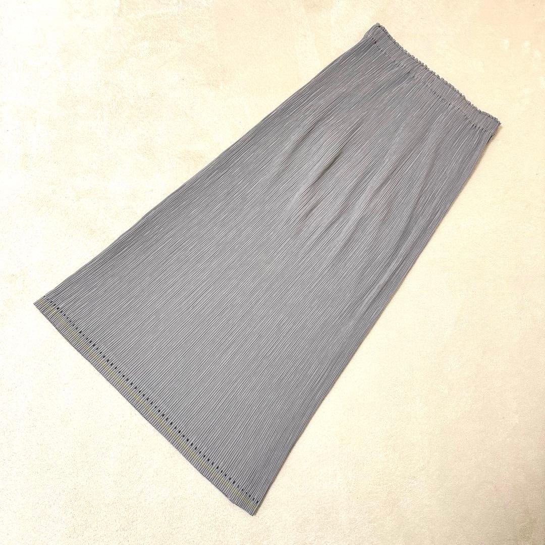 極美品✨ISSEY MIYAKE プリーツ　グレー　ロングスカート　サイズM