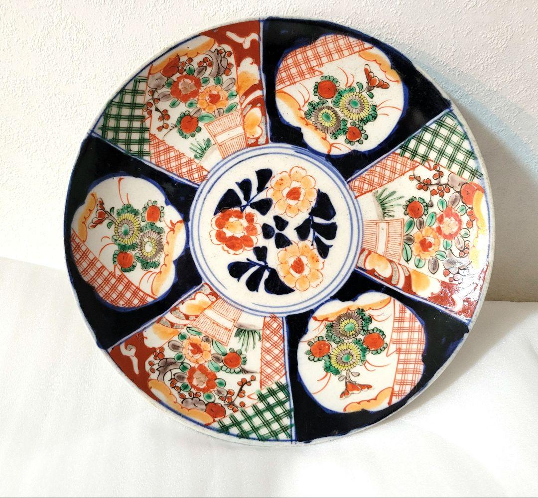古伊万里　大皿　伝統工芸品　陶器製皿　 　約30センチ　　　K-1