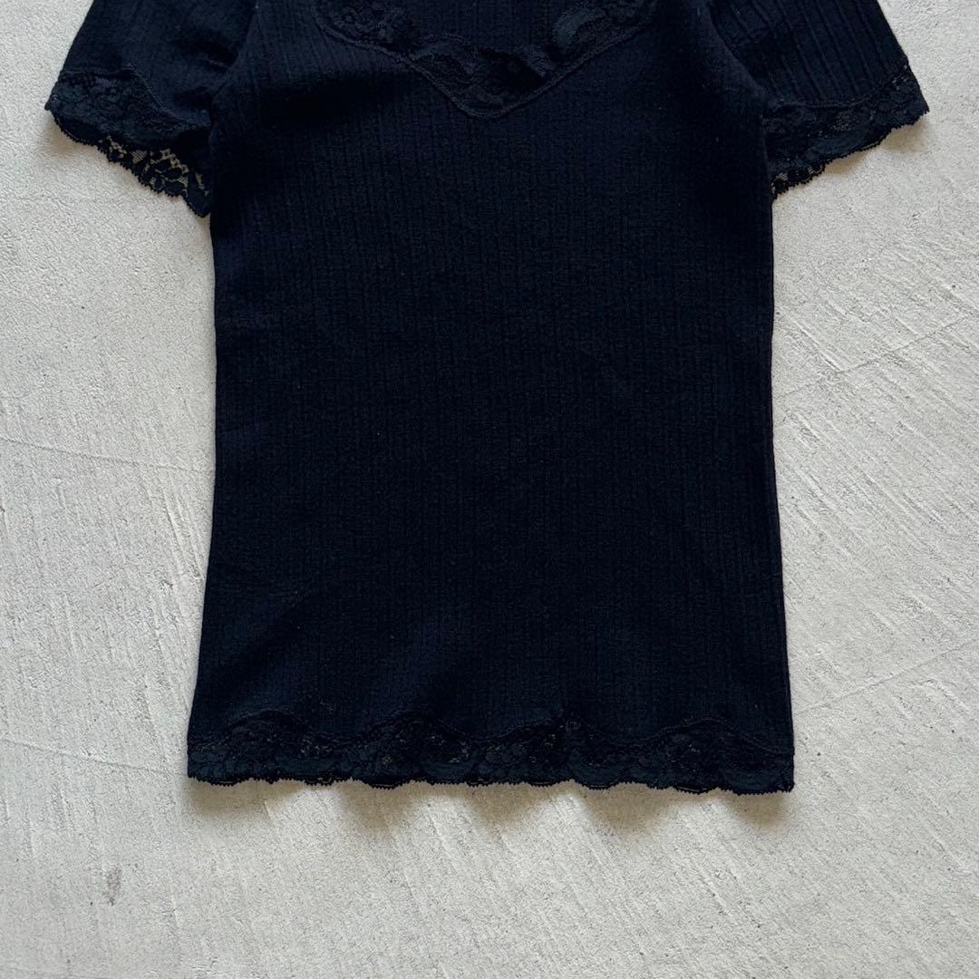 00s dolce&gabbana black lace tee レース