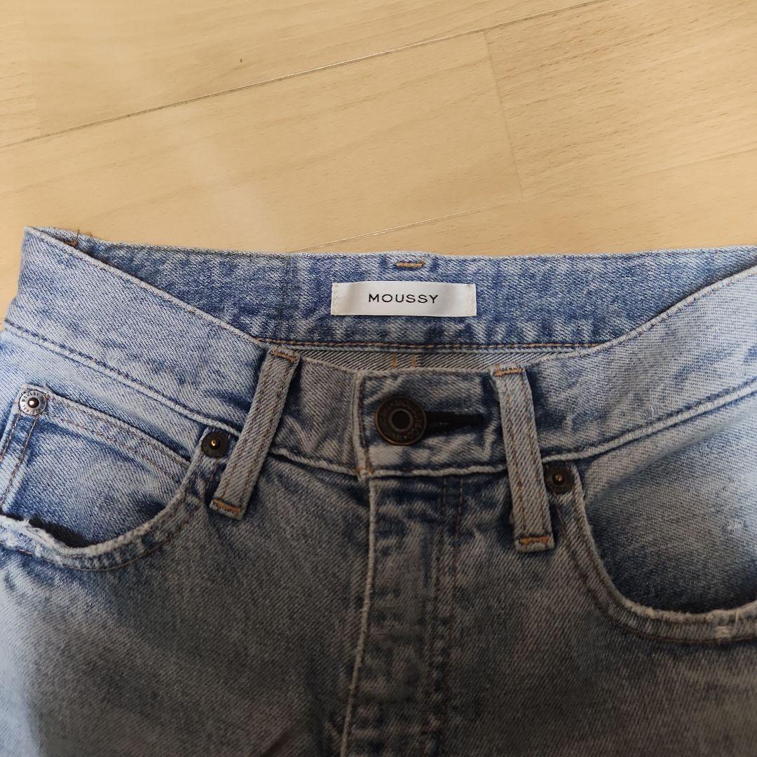 美品✨moussy MVS フレアデニム 25 ライトブルー