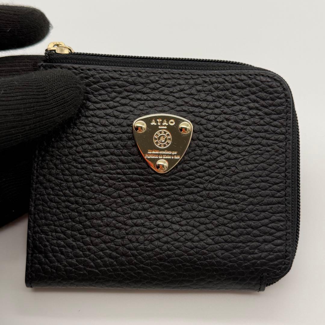 極美品　ATAO アタオ　milimo ミリモ　ケリー　折り財布　レザー　黒