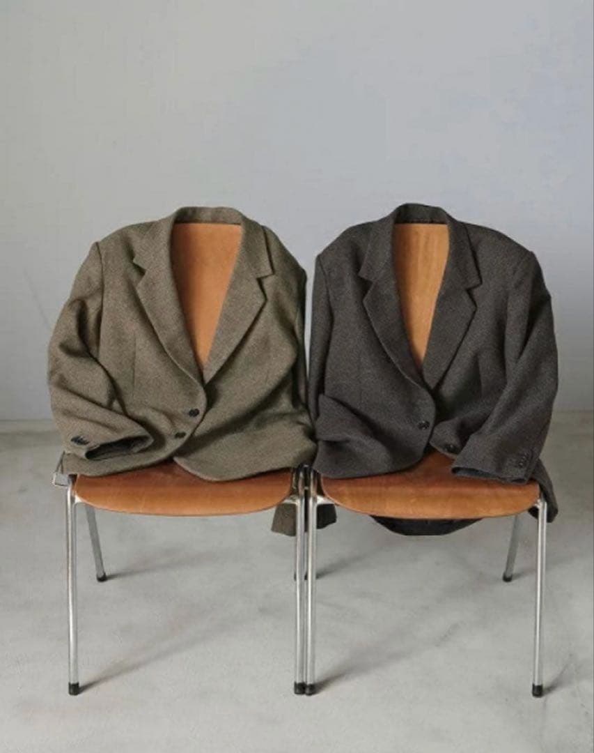 anuke Herringbone Wool Jacket ブラウン 38