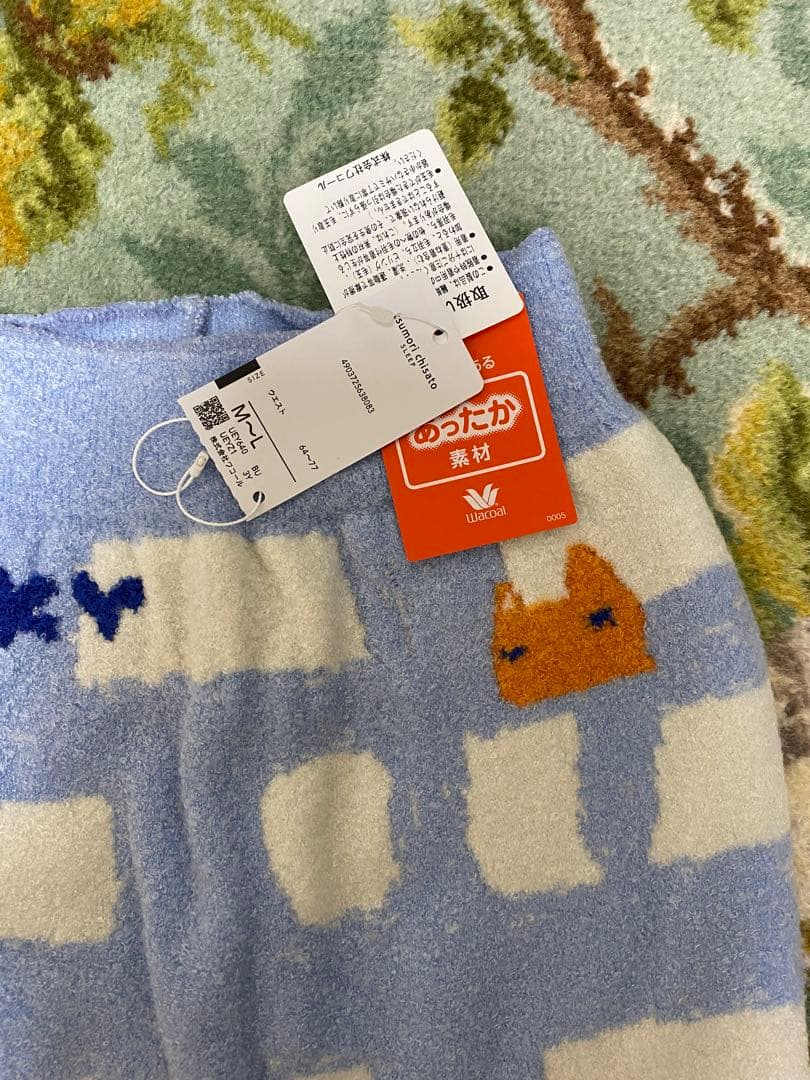 ワコール ツモリチサト 毛パン ニットレギンス あったか素材 M-L 水色