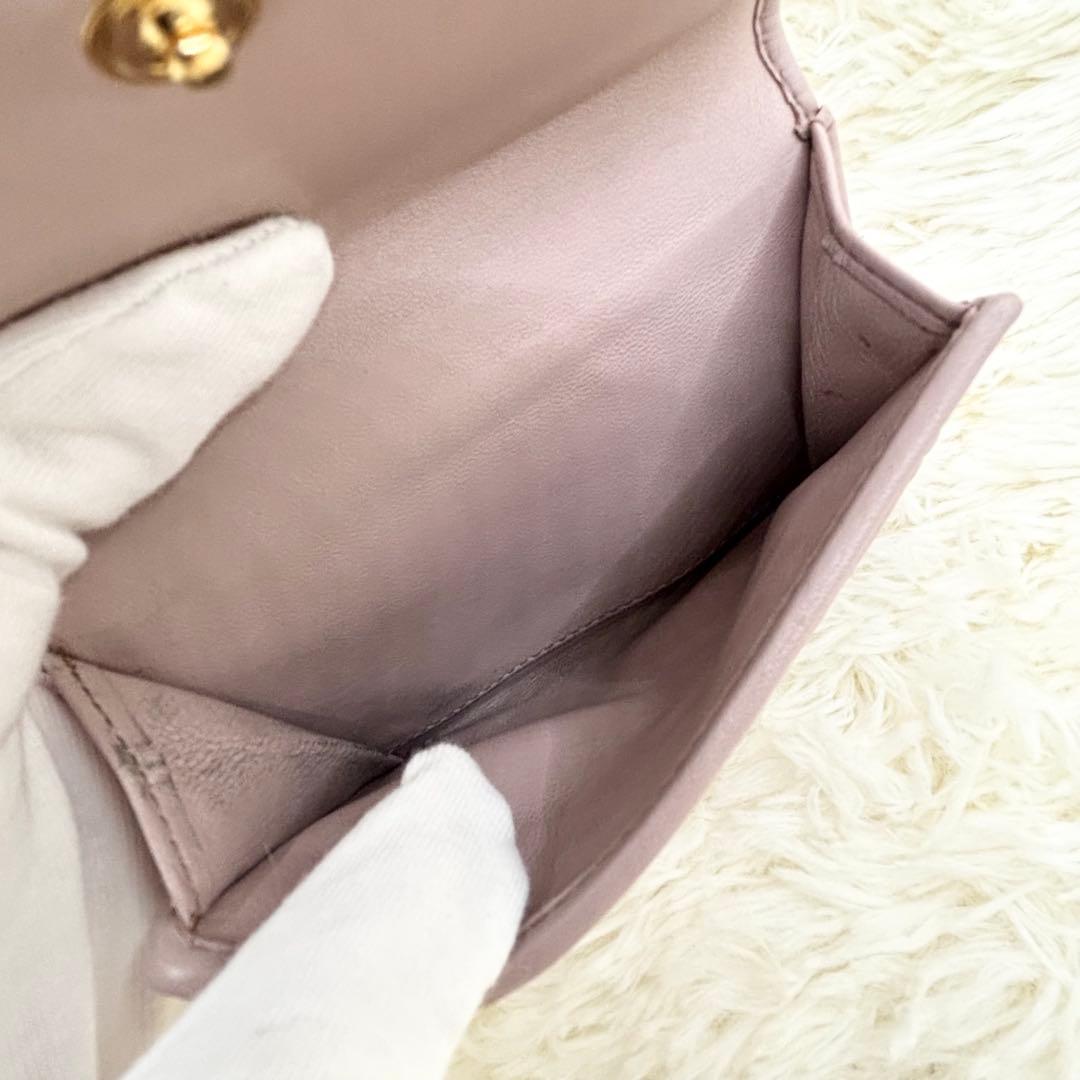 極美品✨miu miu マテラッセ 折り財布 コンパクト くすみピンク