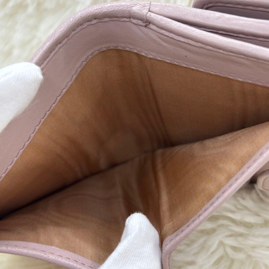 極美品✨miu miu マテラッセ 折り財布 コンパクト くすみピンク