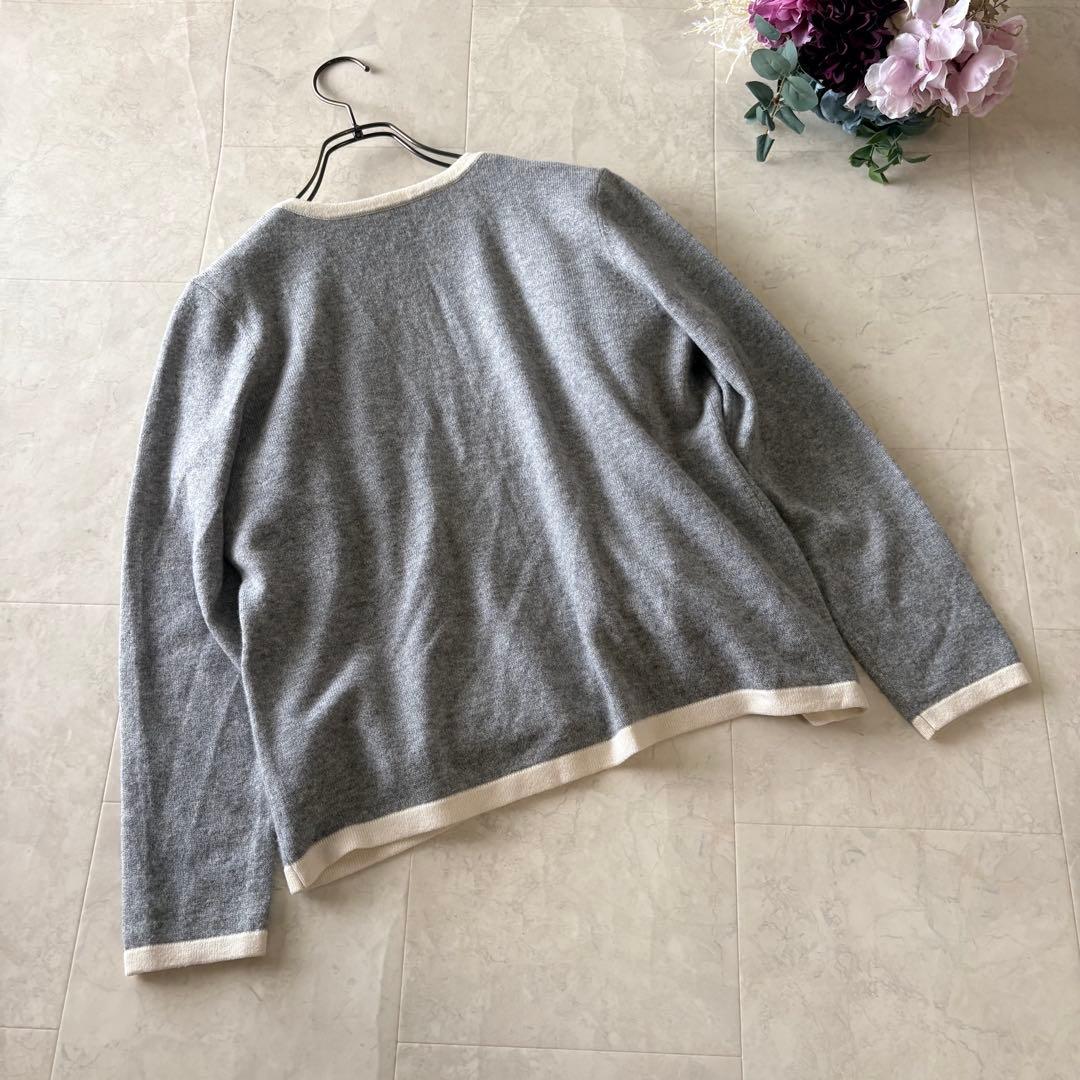NO.5-189lelianアンサンブル　カシミヤ100カーディガン　グレー9号