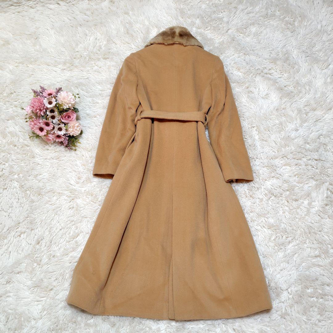 【美品♡美シルエット】アンケート　アンゴラウールベルテッドロングコート　ラッキス