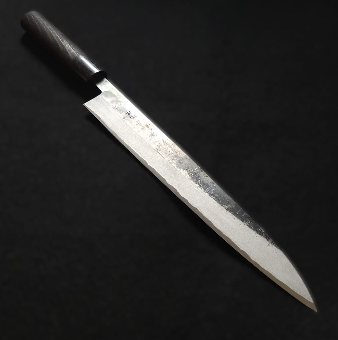 【1点物】青紙２号 黒打 筋引包丁 270㎜ G9399 手作り 月光作