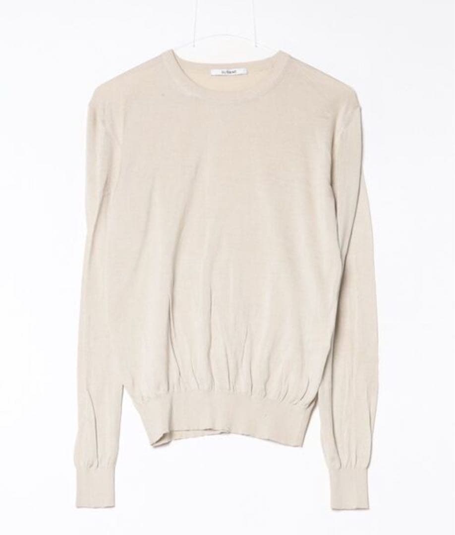 【極美品】SLOANE スローン 18G シルク天竺 クルーネック ベージュ