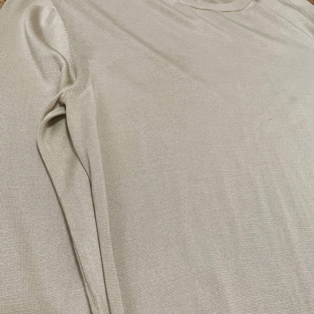 【極美品】SLOANE スローン 18G シルク天竺 クルーネック ベージュ