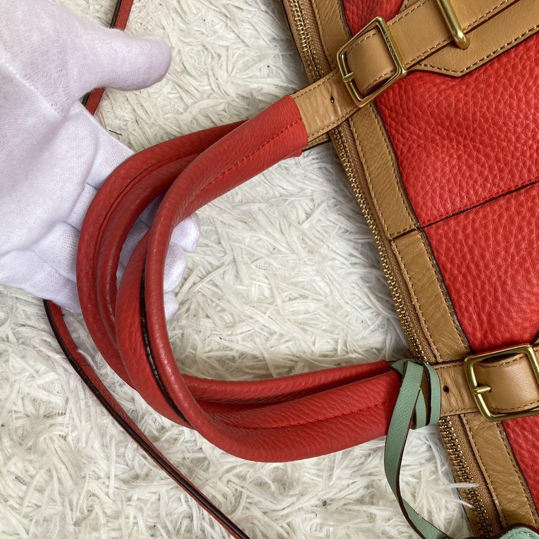 美品 COACH コーチ 特大 トート オレンジ ショルダーバッグ
