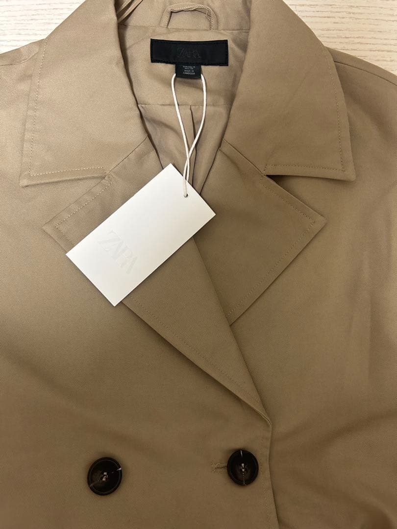 ZARA ショート丈ショートスリーブトレンチSサイズ新品タグ付き