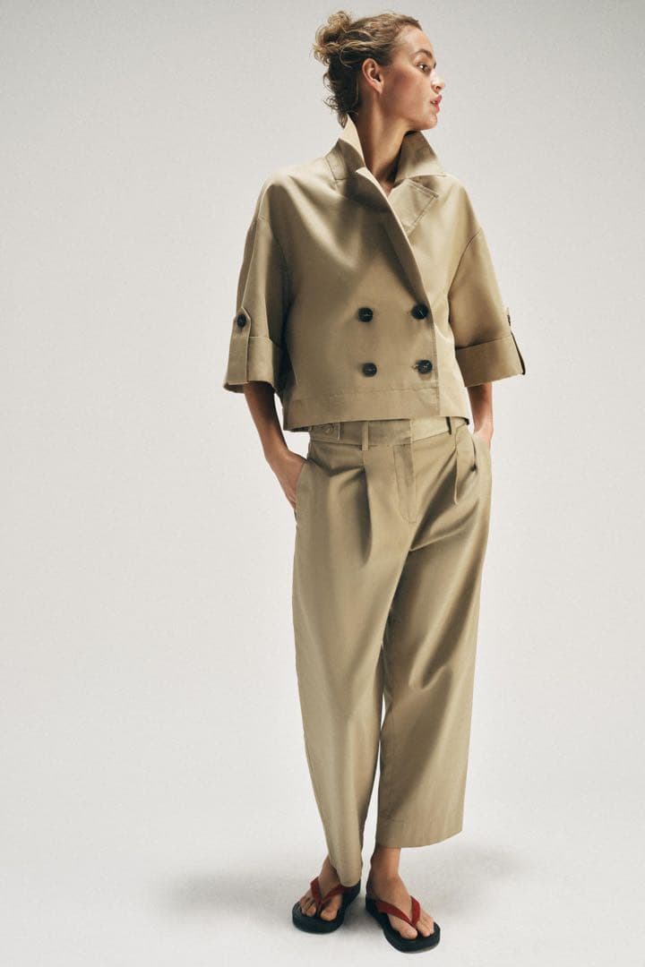 ZARA ショート丈ショートスリーブトレンチSサイズ新品タグ付き