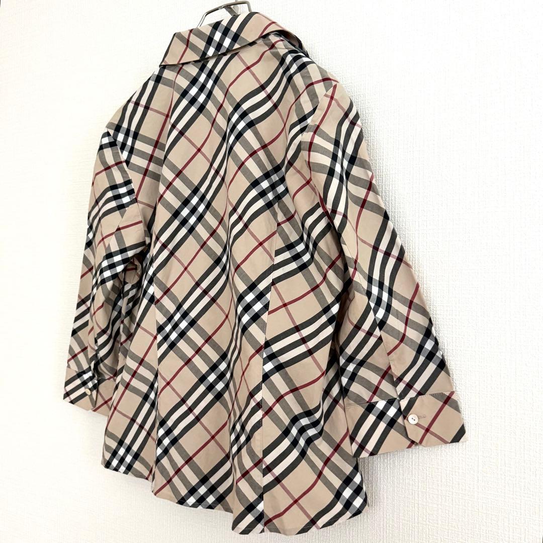 BURBERRY バーバリー ノバチェック ホースロゴ刺繍 七分袖シャツ