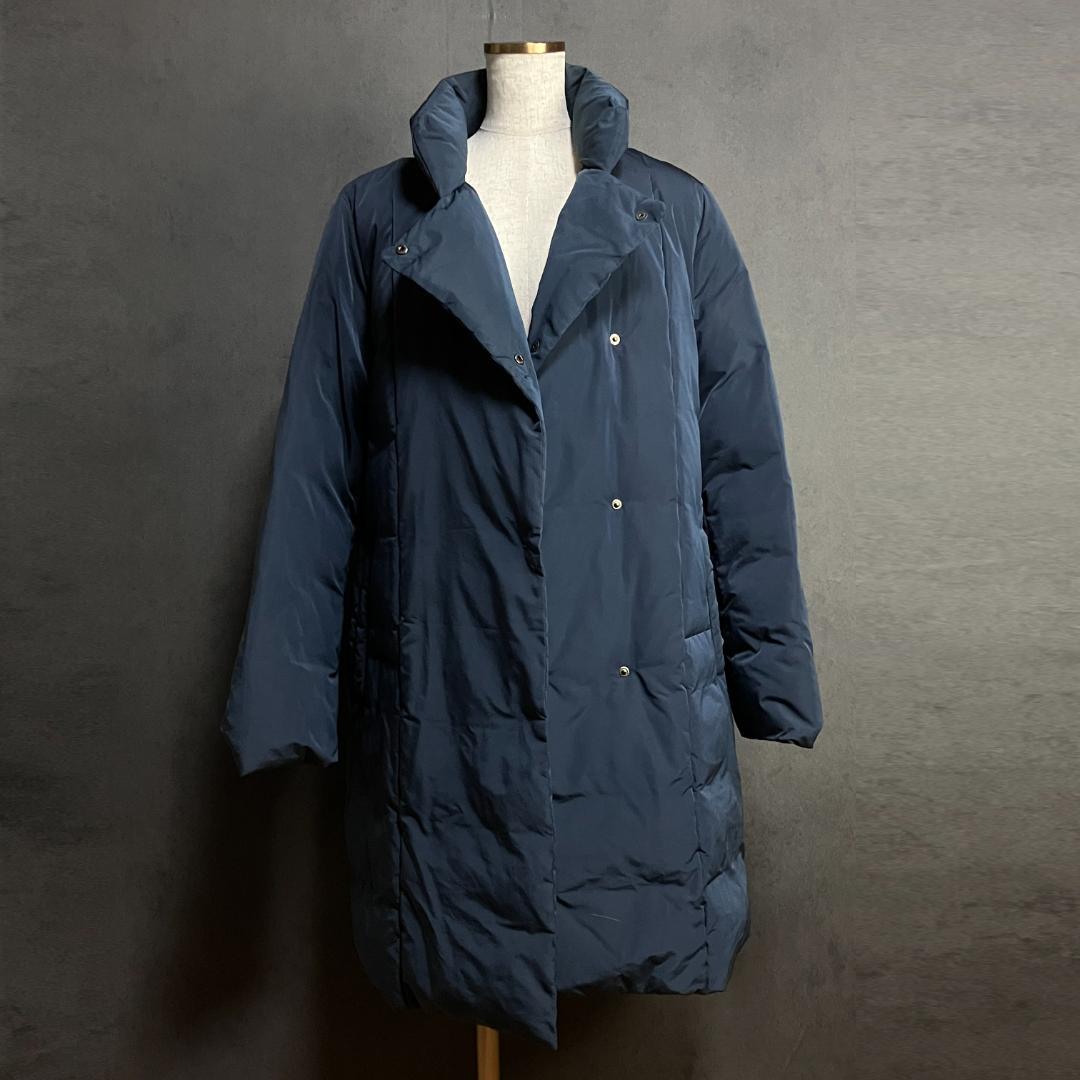 美品✨ ES RECH 比翼仕立て ロングダウンコート 紺 M