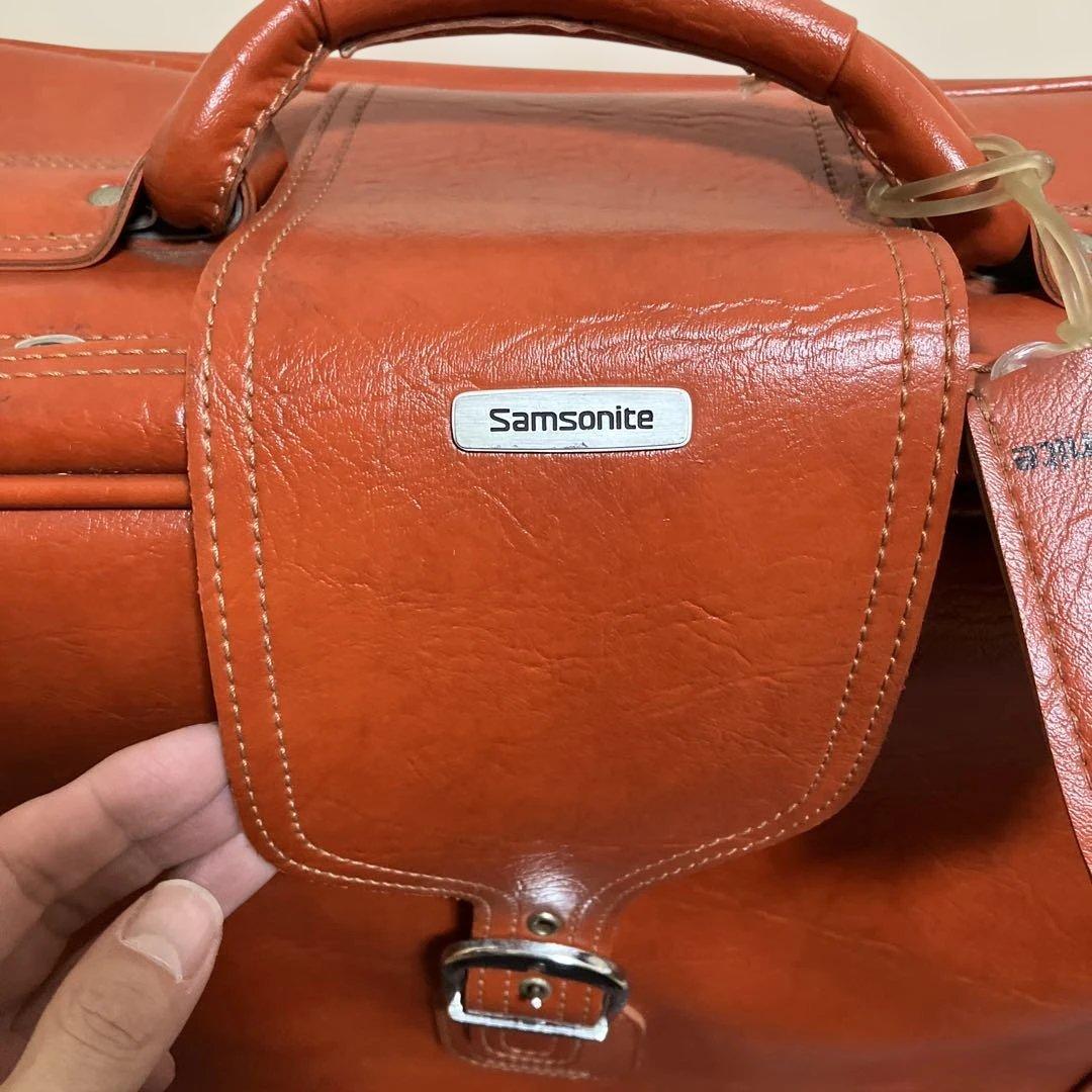 70s 貴重ベルギー製　Samsonite レザートラベルバッグ