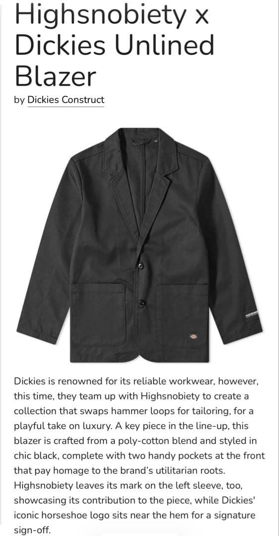 b*i様 2021 HIGHSNOBIETY✖️Dickies セットアップ上下