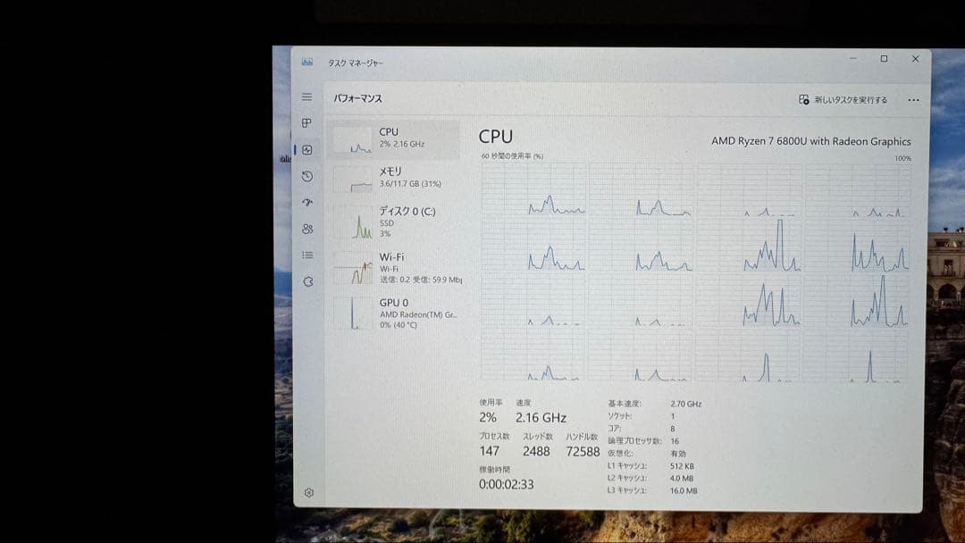 ミニPC MINISFORUM EM680 R7-6800U 16GB 512GB
