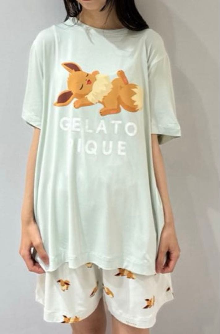 ポケモンスリープ　接触冷感プリントTシャツ＆ショートパンツセット　イーブイ