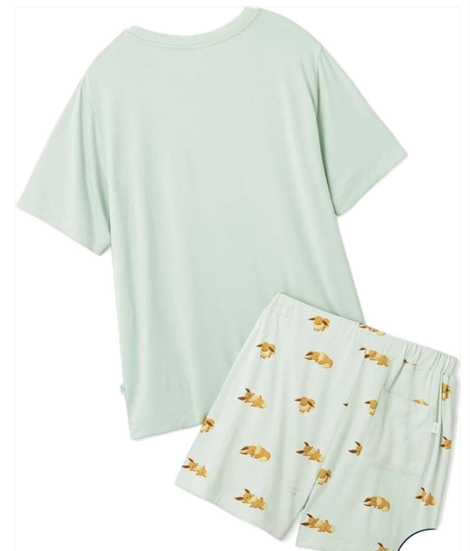 ポケモンスリープ　接触冷感プリントTシャツ＆ショートパンツセット　イーブイ