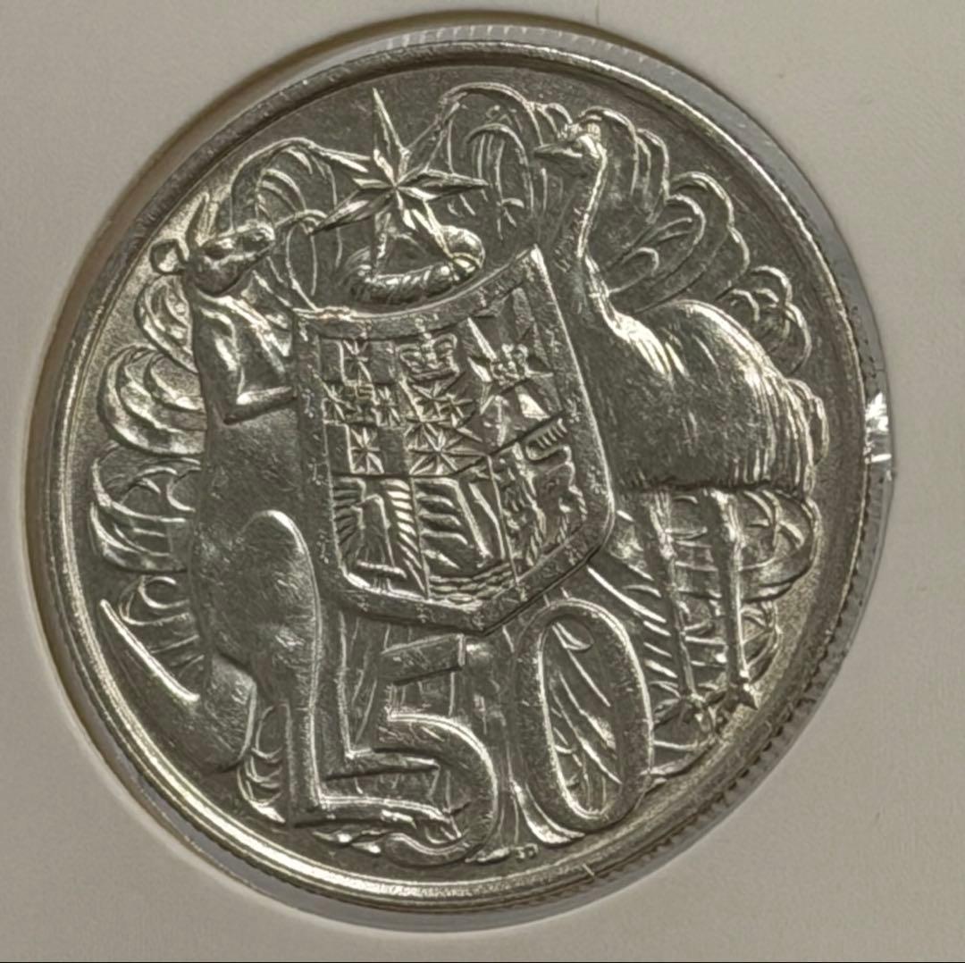 1966年オーストラリアエリザベス2世 50セント銀貨