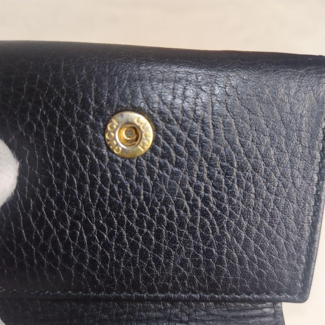 ✨美品✨GUCCI　GGマーモント 三つ折財布 シボ革 黒　23277・2184