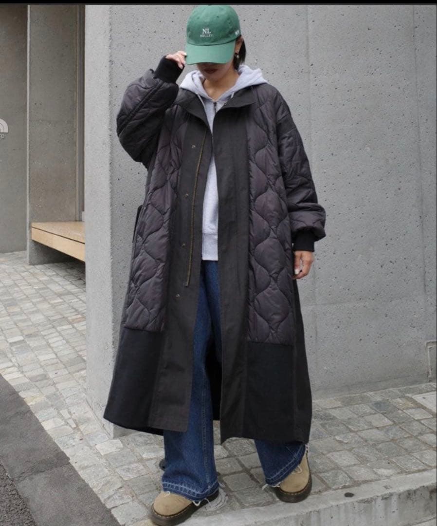 すetsintä CIAOPANICブラック キルティング ロングコート