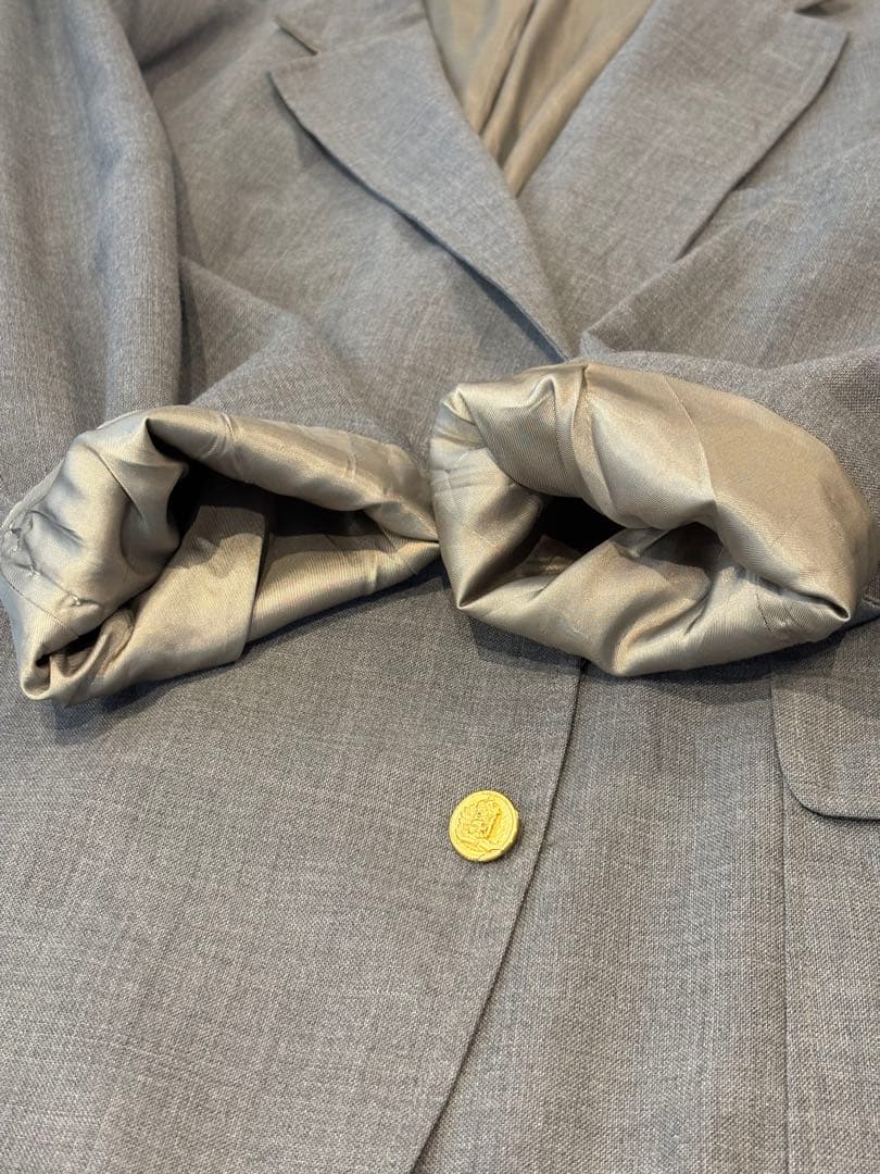 【USA製】SUTTER & GRANT 金ボタンブレザー ビッグサイズ グレー