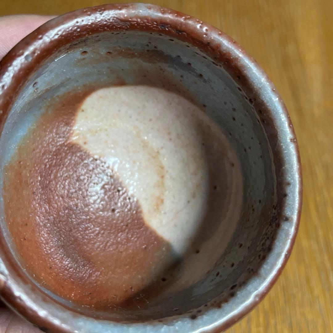 奥磯栄麓　鼠志野ぐい呑　箱なし
