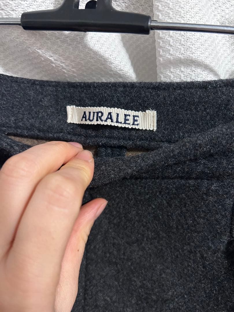 AURALEE size1　ウール100% チャコール　ロングスカート　S〜M