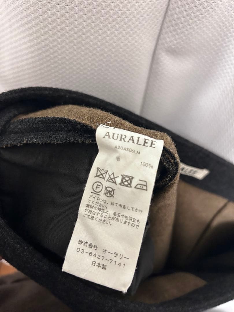 AURALEE size1　ウール100% チャコール　ロングスカート　S〜M