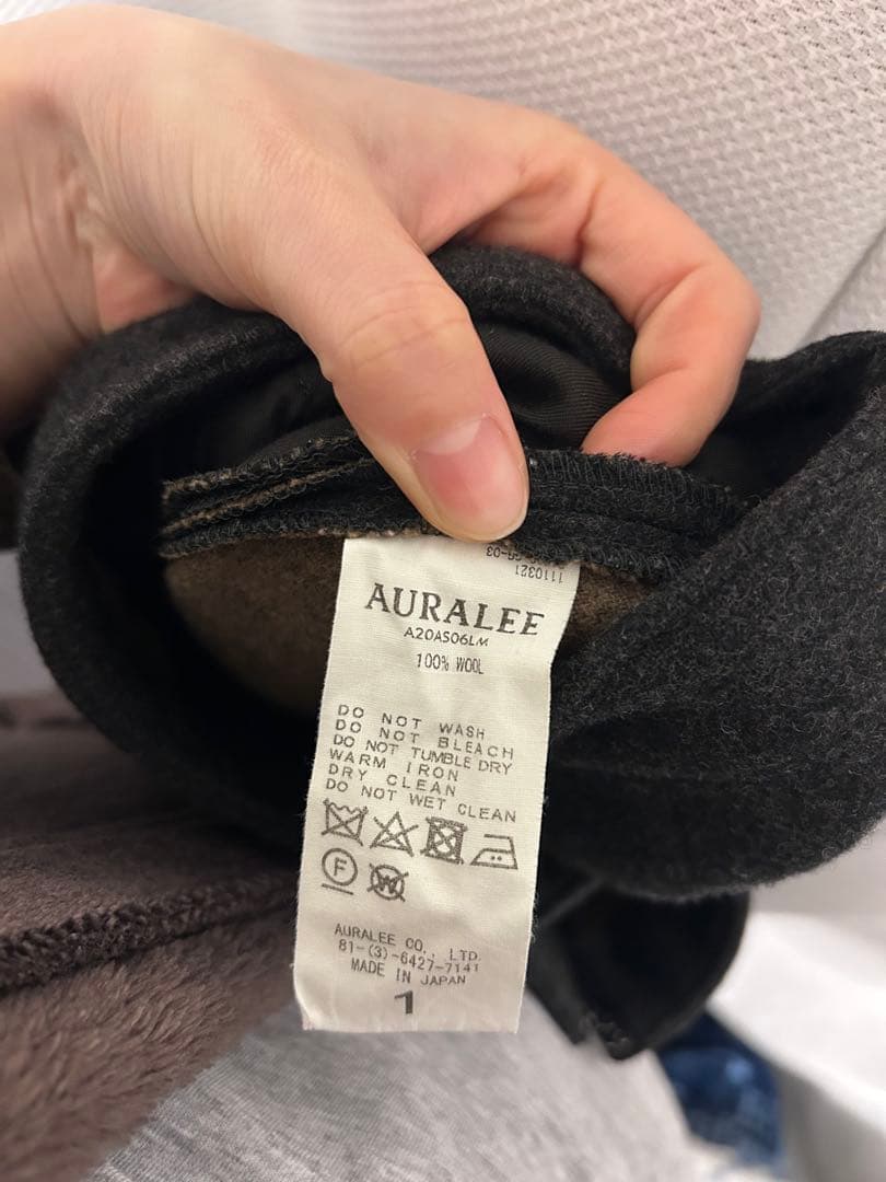 AURALEE size1　ウール100% チャコール　ロングスカート　S〜M