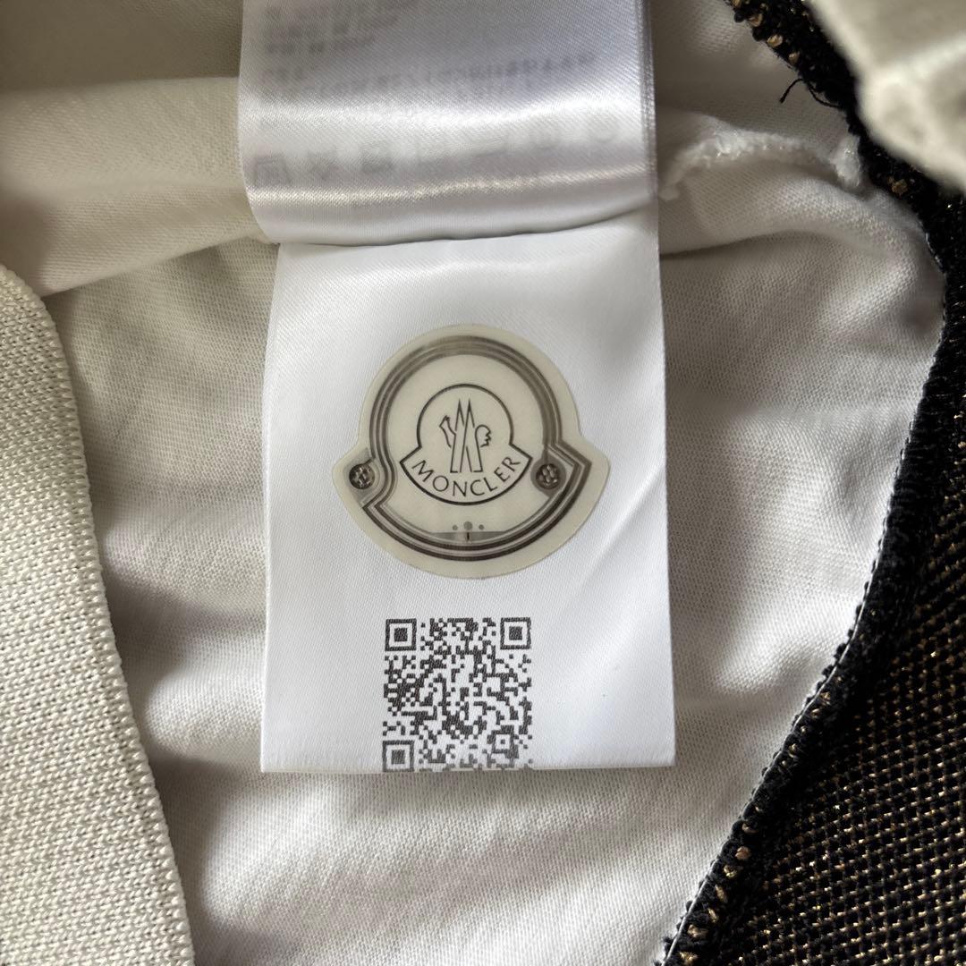 MONCLER ホワイト ポロシャツ 半袖