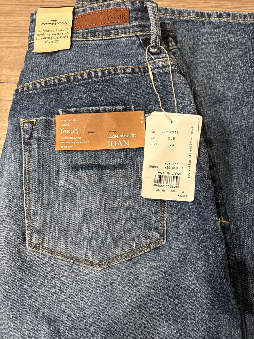 YANUKヤヌークJOAN (Loose Straight) 24 新品タグ付き