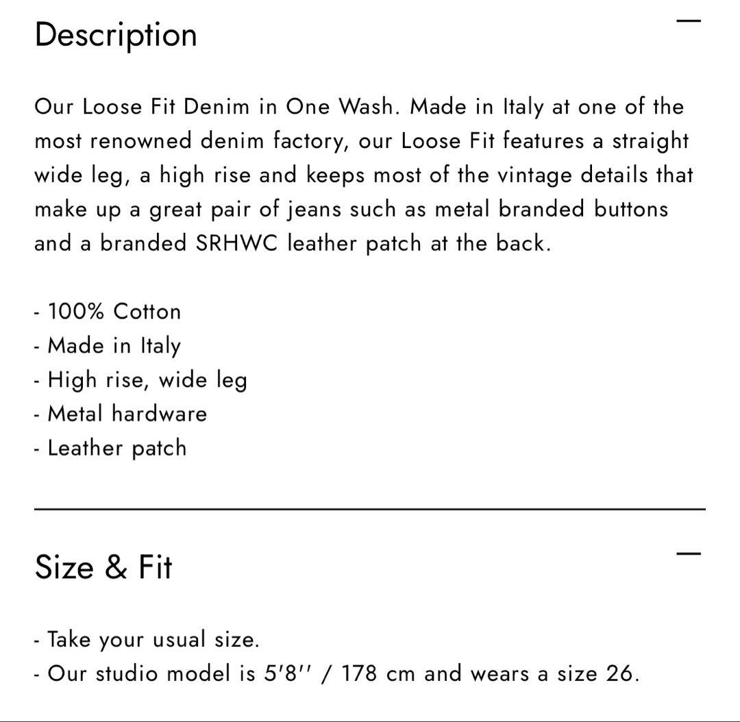 Sporty&Rich ルーズフィットハイウエストデニムパンツ