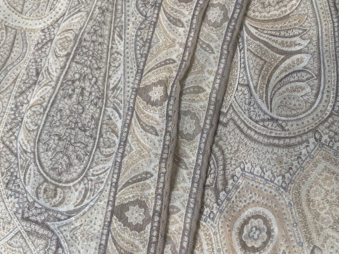 【新品未使用】ETRO ペイズリー柄 ストール ブラウン系 シルク100%