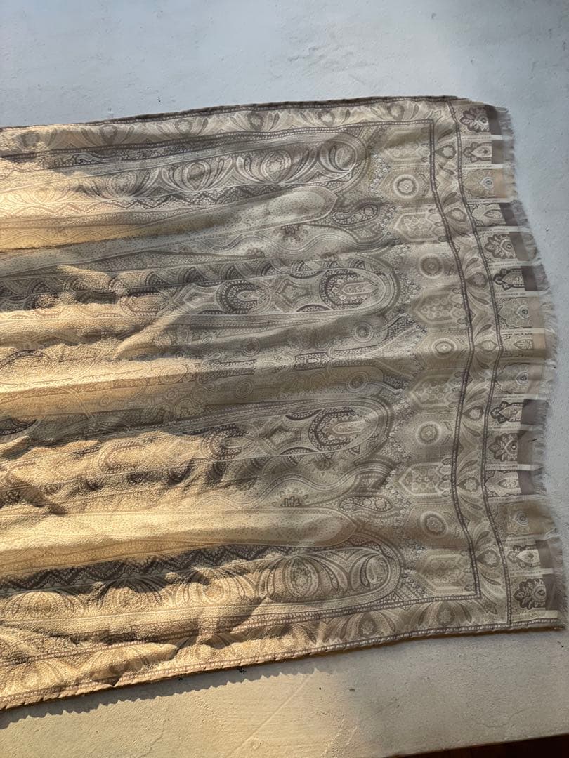 【新品未使用】ETRO ペイズリー柄 ストール ブラウン系 シルク100%