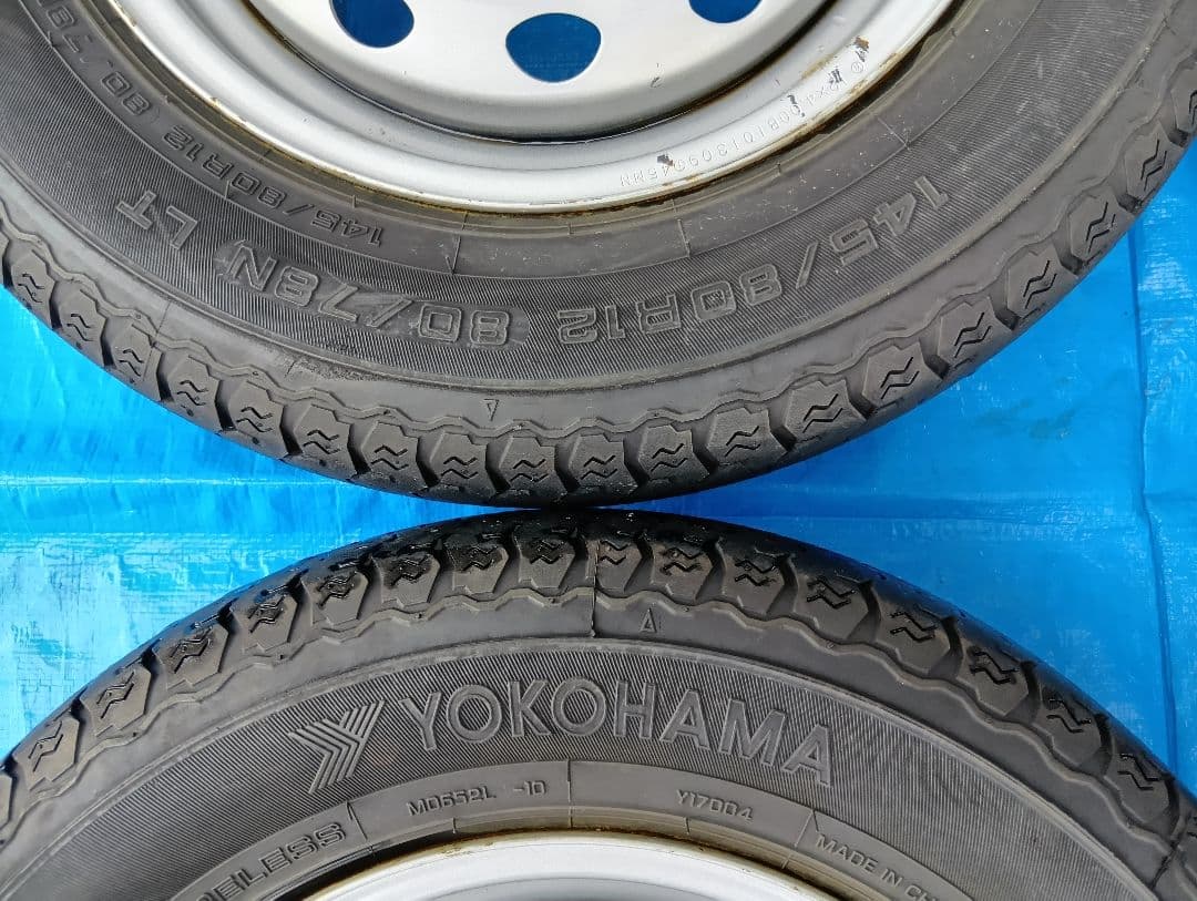145/80R12・LT、ヨコハマ・軽トラ用ノーマルタイヤ4本、送料込み