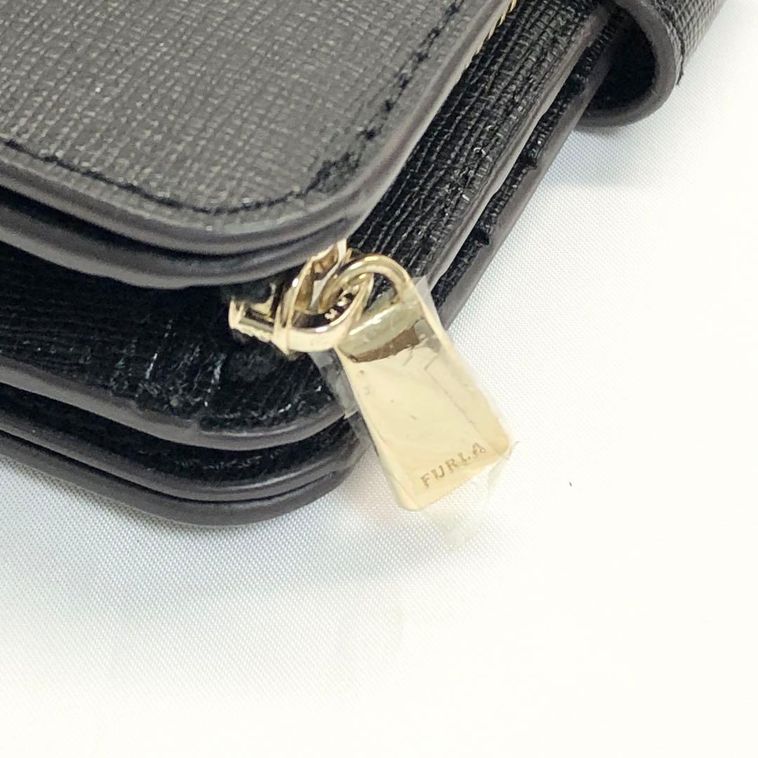 未使用✨極美品　FURLA フルラ　二つ折り財布 ブラック　ゴールド　箱付き