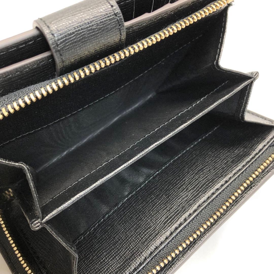 未使用✨極美品　FURLA フルラ　二つ折り財布 ブラック　ゴールド　箱付き