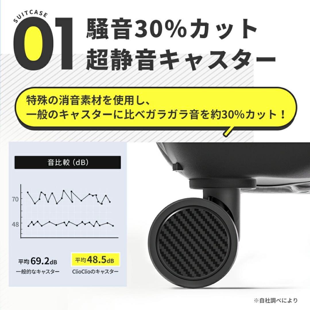 【新品未使用】ClioClioキャリーケース 拡張機能付き　Mサイズ