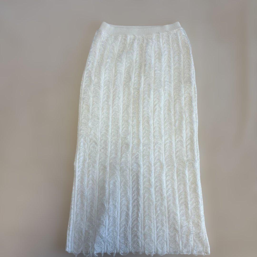 【新品】maison de Dolce. フリンジスカート ホワイト