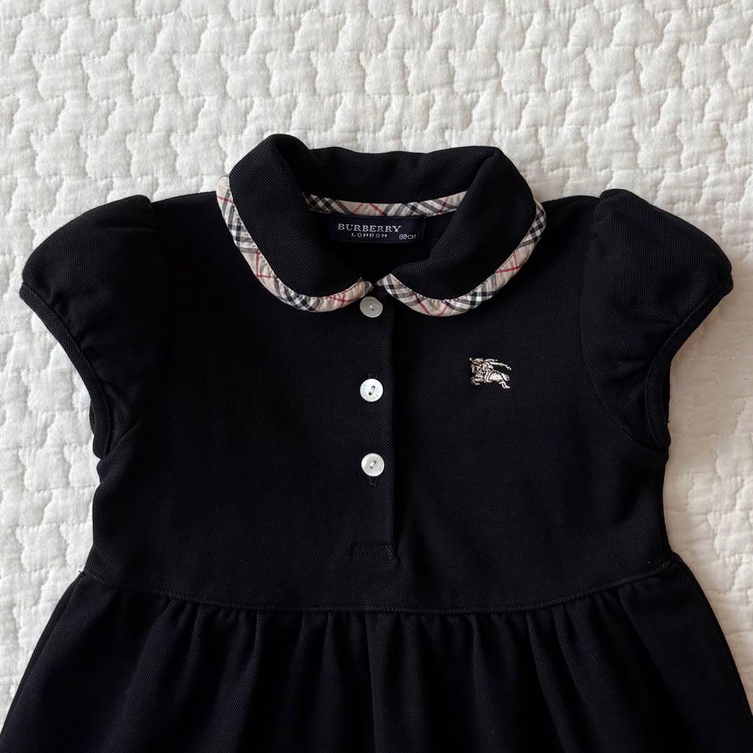 Burberry バーバリー　鹿の子　ワンピース 80 黒