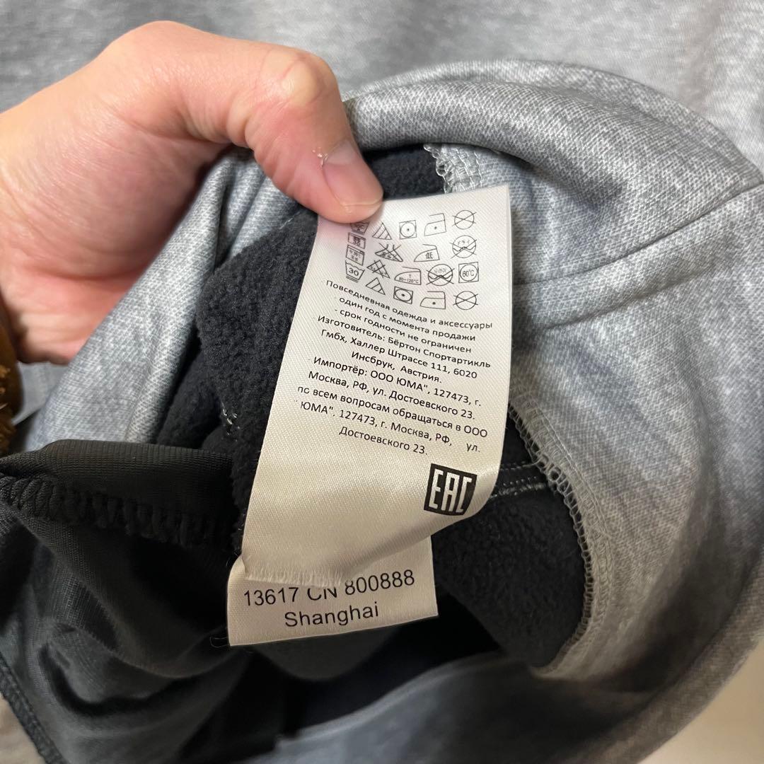 【美品】BURTON バートン　撥水トレーナー　スノーボード ウェア　グレー　M