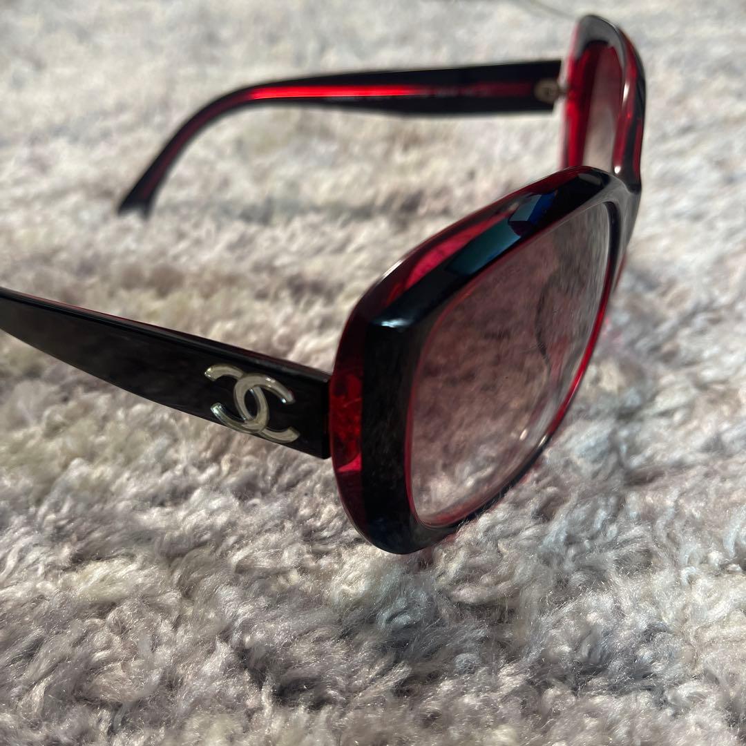 CHANEL サングラス レッド ブラック