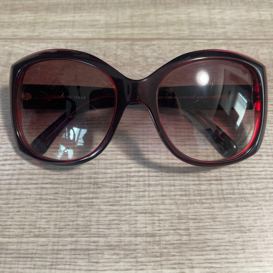 CHANEL サングラス レッド ブラック