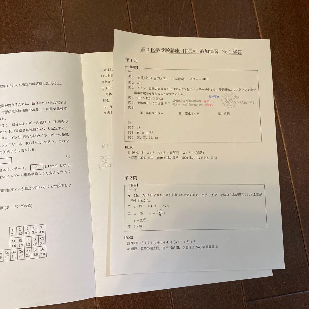 鉄緑会　化学　受験講座　A帯　最新版
