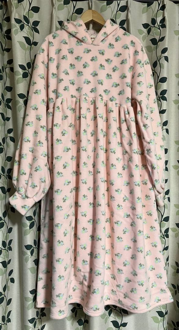 暖かい　poppy フラワールームドレス&パンツ　ピンク　Sサイズセット