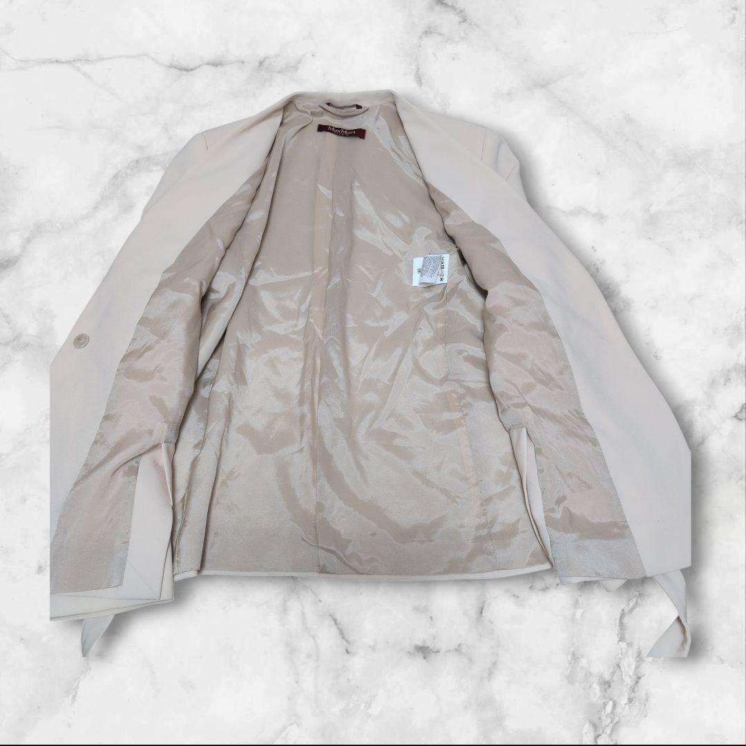 MaxMara STUDIO マックスマーラ ノーカラー ジャケット ベルト